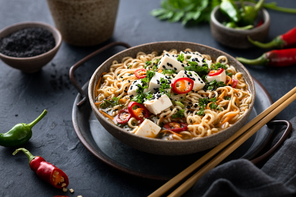 Spicy Ramen Noodles with Tofu