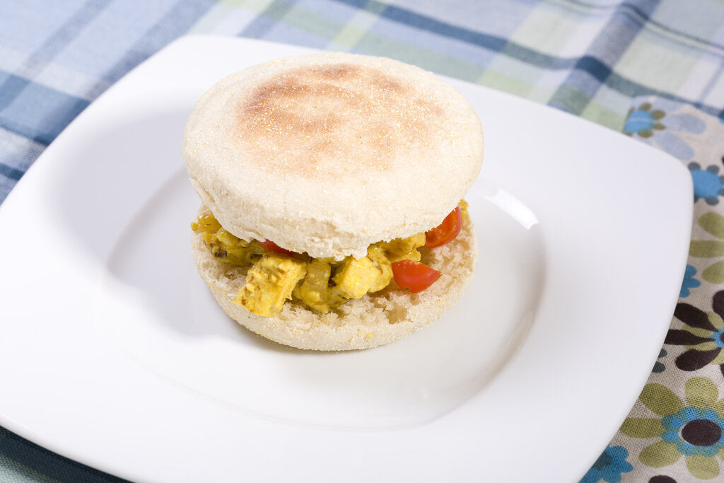 Vegan Breakfast Sandwich with Tofu Eggs and Vegan Cheese!